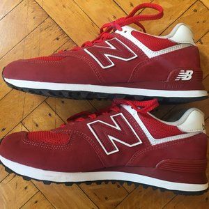 New Balance Classics 574 Red Suede Sneaker Men’s Size 8.5